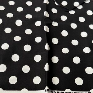 Waverly Black & White Polka Dot  2 1/4 ydsx 44” canvas like upholstery fabric